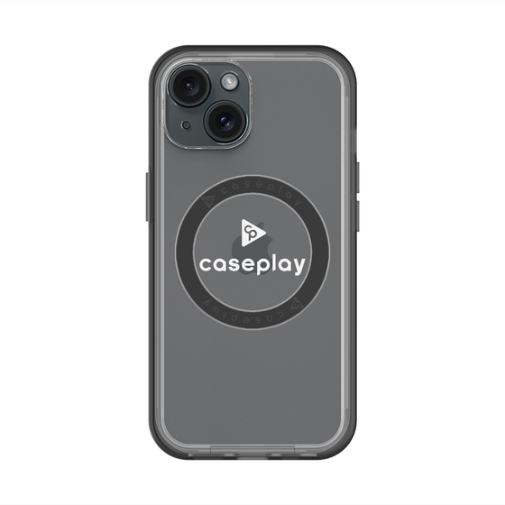 スリムプロテクションプレミアムケース with MagSafe［ オリジナル - caseplayロゴ - ホワイト/D ］