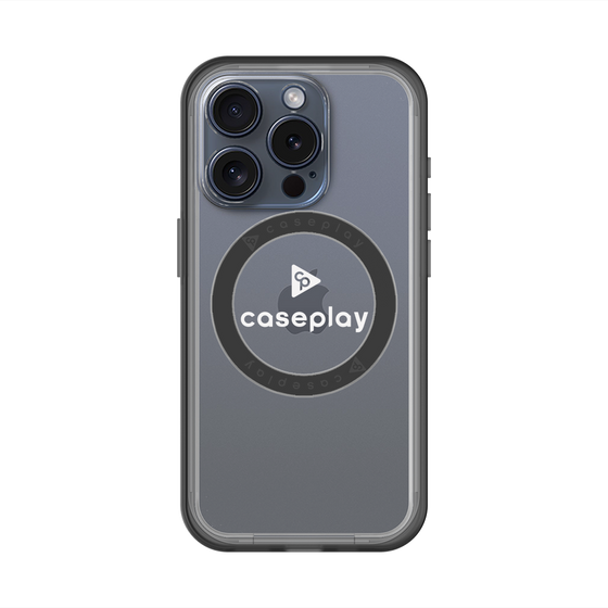 スリムプロテクションプレミアムケース with MagSafe［ オリジナル - caseplayロゴ - ホワイト/D ］