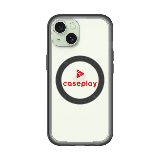 スリムプロテクションプレミアムケース with MagSafe［ オリジナル - caseplayロゴ - レッド/D ］