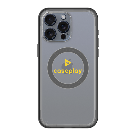 スリムプロテクションプレミアムケース with MagSafe［ オリジナル - caseplayロゴ - イエロー/D ］