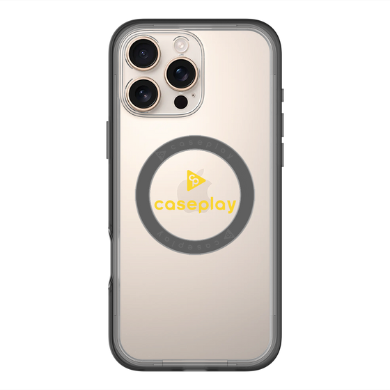 スリムプロテクションプレミアムケース with MagSafe［ オリジナル - caseplayロゴ - イエロー/D ］