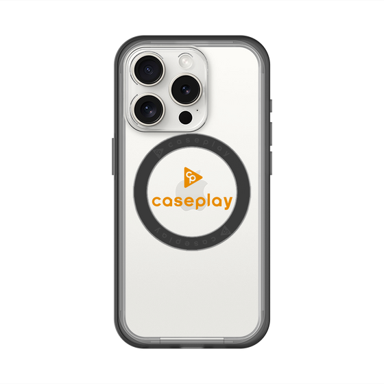 スリムプロテクションプレミアムケース with MagSafe［ オリジナル - caseplayロゴ - オレンジ/D ］