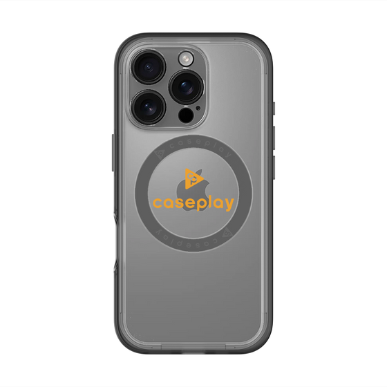 スリムプロテクションプレミアムケース with MagSafe［ オリジナル - caseplayロゴ - オレンジ/D ］