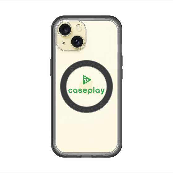 スリムプロテクションプレミアムケース with MagSafe［ オリジナル - caseplayロゴ - グリーン/D ］