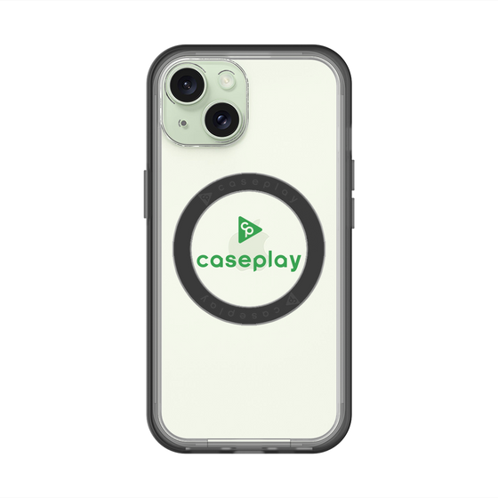 スリムプロテクションプレミアムケース with MagSafe［ オリジナル - caseplayロゴ - グリーン/D ］