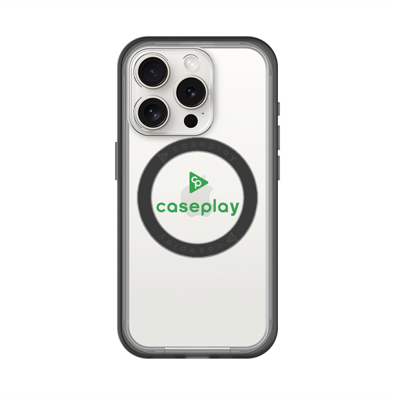 スリムプロテクションプレミアムケース with MagSafe［ オリジナル - caseplayロゴ - グリーン/D ］