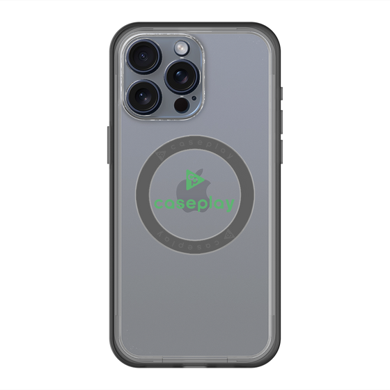 スリムプロテクションプレミアムケース with MagSafe［ オリジナル - caseplayロゴ - グリーン/D ］