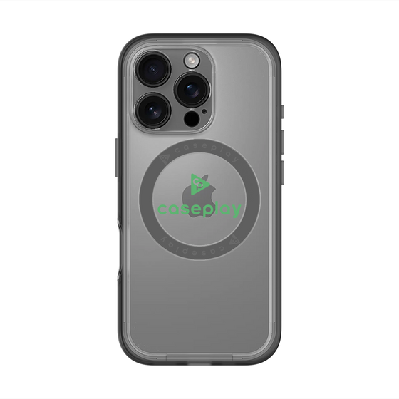 スリムプロテクションプレミアムケース with MagSafe［ オリジナル - caseplayロゴ - グリーン/D ］