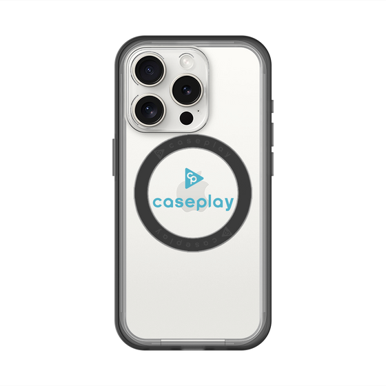 スリムプロテクションプレミアムケース with MagSafe［ オリジナル - caseplayロゴ - ライトブルー/D ］