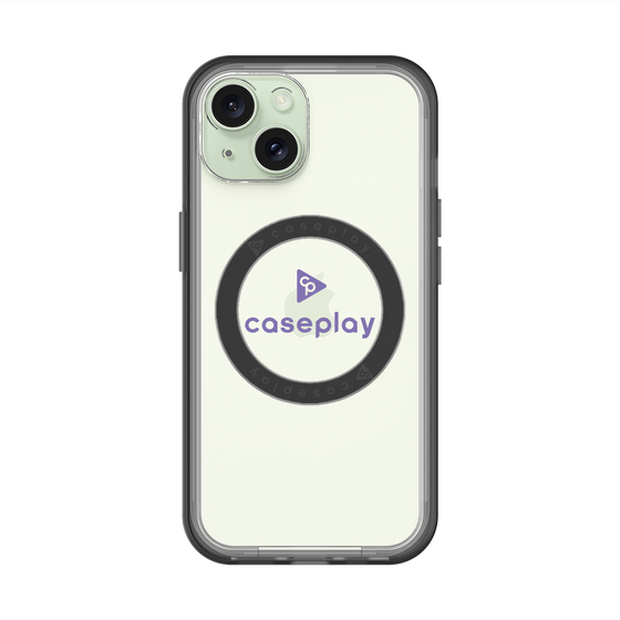 スリムプロテクションプレミアムケース with MagSafe［ オリジナル - caseplayロゴ - パープル/D ］