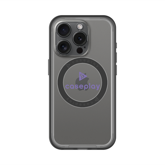 スリムプロテクションプレミアムケース with MagSafe［ オリジナル - caseplayロゴ - パープル/D ］