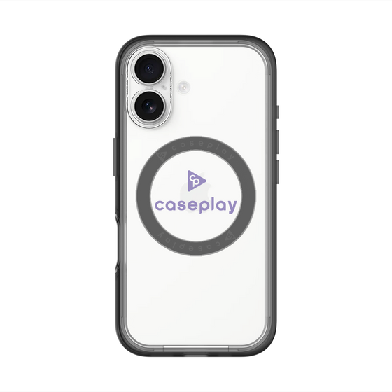 スリムプロテクションプレミアムケース with MagSafe［ オリジナル - caseplayロゴ - パープル/D ］