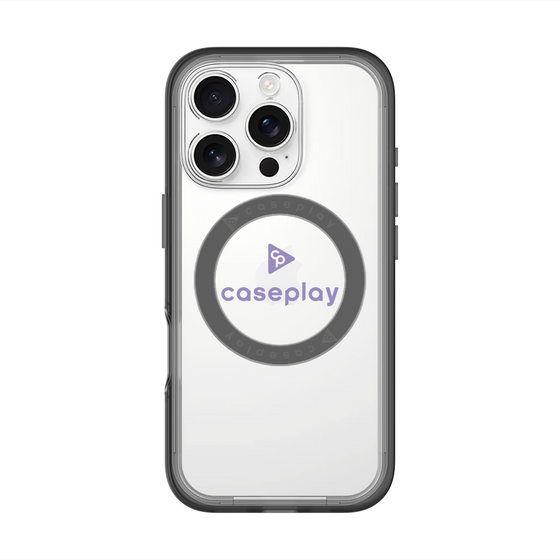 スリムプロテクションプレミアムケース with MagSafe［ オリジナル - caseplayロゴ - パープル/D ］