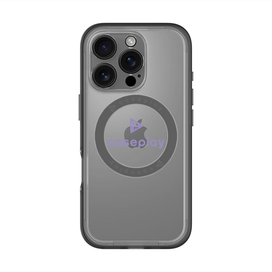 スリムプロテクションプレミアムケース with MagSafe［ オリジナル - caseplayロゴ - パープル/D ］