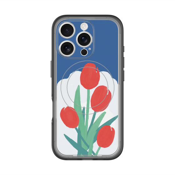 スリムプロテクションプレミアムケース with MagSafe［ Mod Deco - オリジナル - フラワー/A ］