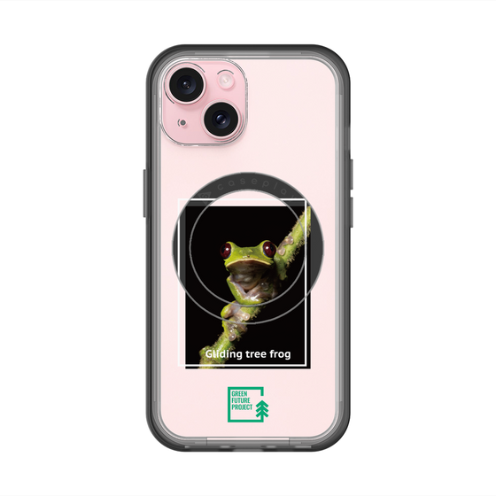 スリムプロテクションプレミアムケース with MagSafe［ Green Future Project - Gliding tree frog ］