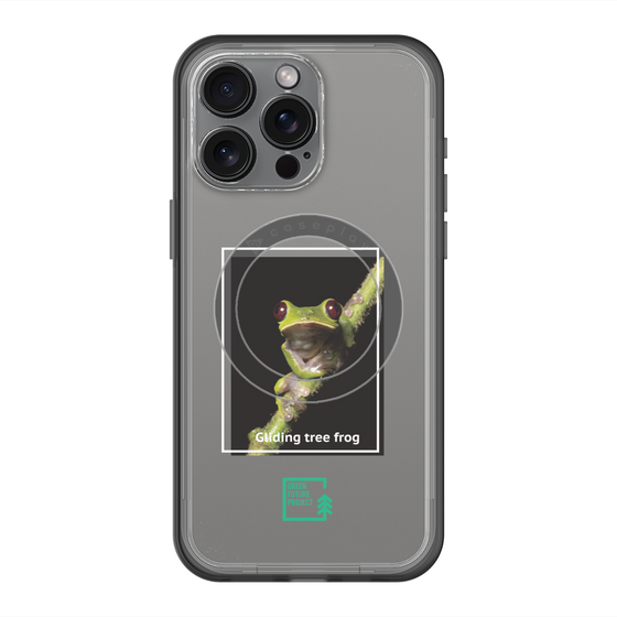 スリムプロテクションプレミアムケース with MagSafe［ Green Future Project - Gliding tree frog ］