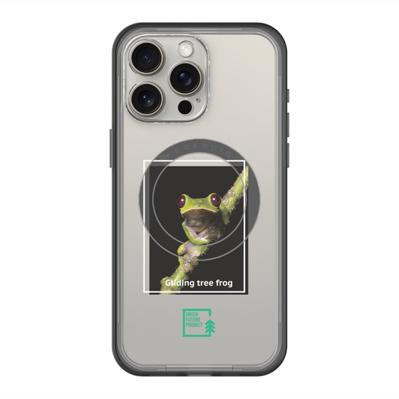 スリムプロテクションプレミアムケース with MagSafe［ Green Future Project - Gliding tree frog ］