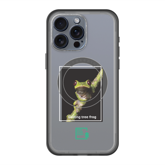 スリムプロテクションプレミアムケース with MagSafe［ Green Future Project - Gliding tree frog ］