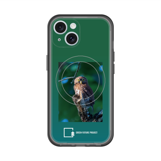 スリムプロテクションプレミアムケース with MagSafe［ Green Future Project - Ferruginous Pygmy Owl ］