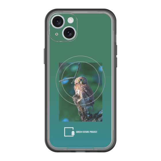 スリムプロテクションプレミアムケース with MagSafe［ Green Future Project - Ferruginous Pygmy Owl ］