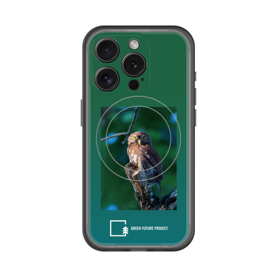 スリムプロテクションプレミアムケース with MagSafe［ Green Future Project - Ferruginous Pygmy Owl ］