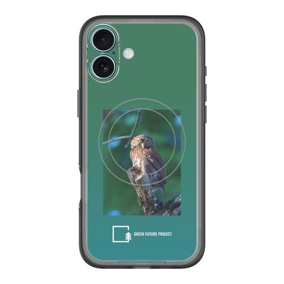 スリムプロテクションプレミアムケース with MagSafe［ Green Future Project - Ferruginous Pygmy Owl ］
