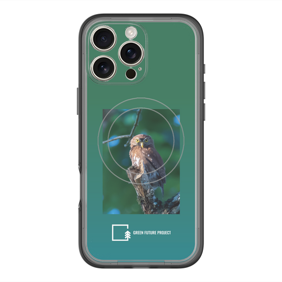 スリムプロテクションプレミアムケース with MagSafe［ Green Future Project - Ferruginous Pygmy Owl ］