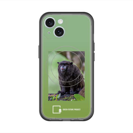 スリムプロテクションプレミアムケース with MagSafe［ Green Future Project - Black-mantled Tamarin ］
