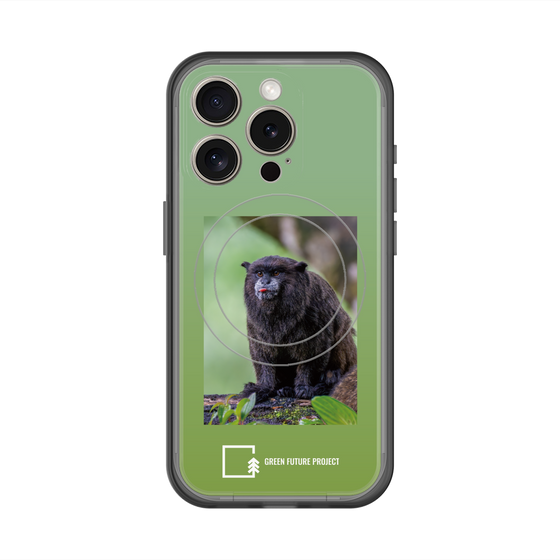 スリムプロテクションプレミアムケース with MagSafe［ Green Future Project - Black-mantled Tamarin ］