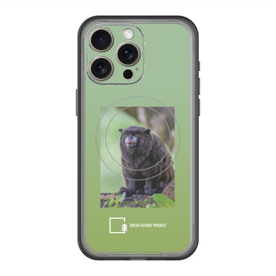 スリムプロテクションプレミアムケース with MagSafe［ Green Future Project - Black-mantled Tamarin ］