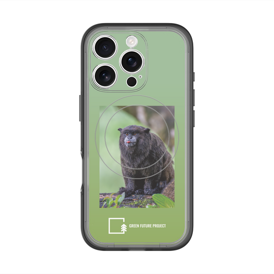 スリムプロテクションプレミアムケース with MagSafe［ Green Future Project - Black-mantled Tamarin ］