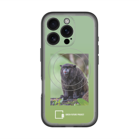 スリムプロテクションプレミアムケース with MagSafe［ Green Future Project - Black-mantled Tamarin ］