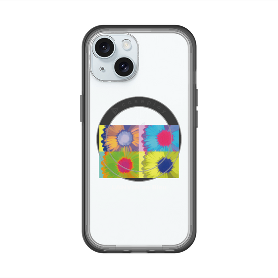 スリムプロテクションプレミアムケース with MagSafe［ LANVIN en Bleu - Flower ］
