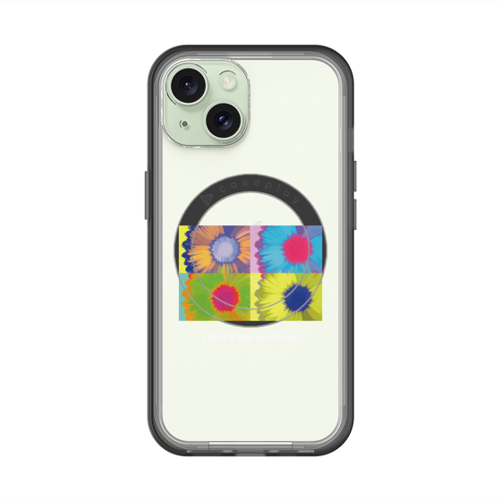 スリムプロテクションプレミアムケース with MagSafe［ LANVIN en Bleu - Flower ］