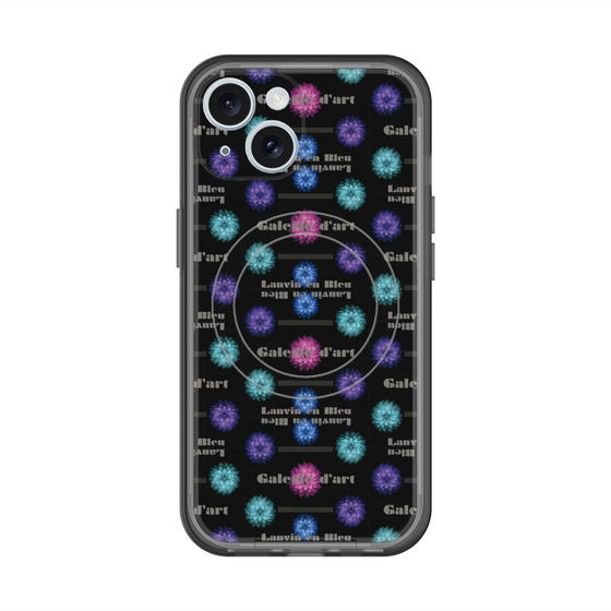 スリムプロテクションプレミアムケース with MagSafe［ LANVIN en Bleu - Flower pattern ］