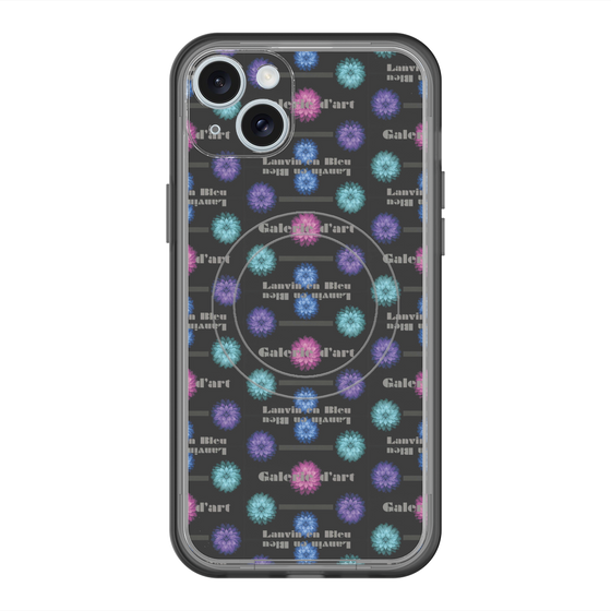 スリムプロテクションプレミアムケース with MagSafe［ LANVIN en Bleu - Flower pattern ］