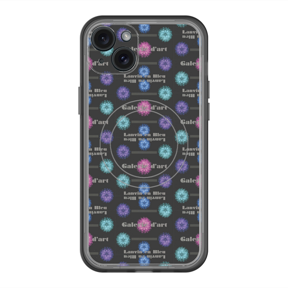 スリムプロテクションプレミアムケース with MagSafe［ LANVIN en Bleu - Flower pattern ］