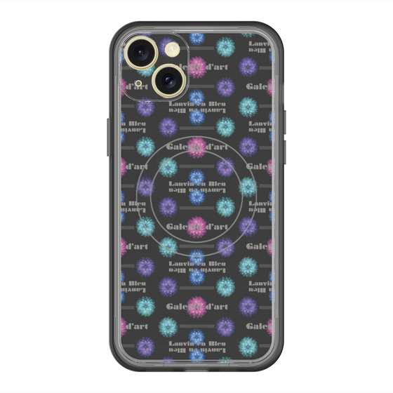 スリムプロテクションプレミアムケース with MagSafe［ LANVIN en Bleu - Flower pattern ］