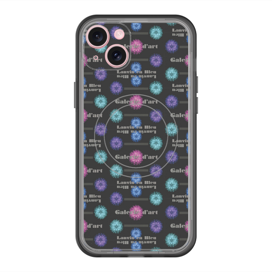 スリムプロテクションプレミアムケース with MagSafe［ LANVIN en Bleu - Flower pattern ］