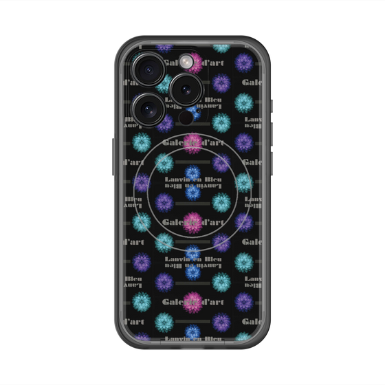 スリムプロテクションプレミアムケース with MagSafe［ LANVIN en Bleu - Flower pattern ］