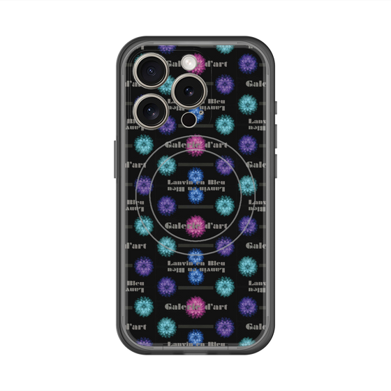 スリムプロテクションプレミアムケース with MagSafe［ LANVIN en Bleu - Flower pattern ］