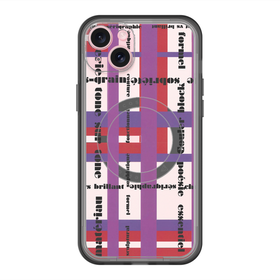 スリムプロテクションプレミアムケース with MagSafe［ LANVIN en Bleu - Plaid ］