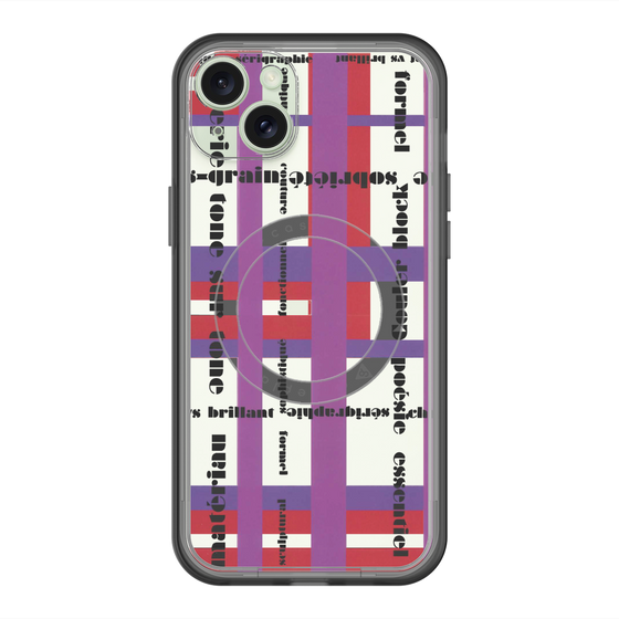 スリムプロテクションプレミアムケース with MagSafe［ LANVIN en Bleu - Plaid ］