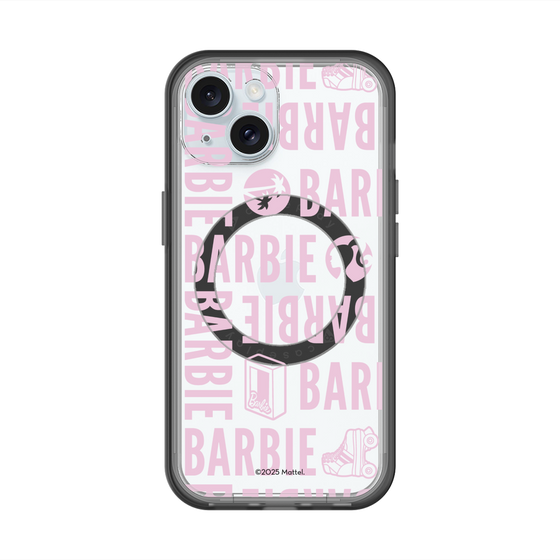 スリムプロテクションプレミアムケース with MagSafe［ Barbie - ロゴパターン3 - クリア ］