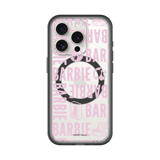 スリムプロテクションプレミアムケース with MagSafe［ Barbie - ロゴパターン3 - クリア ］