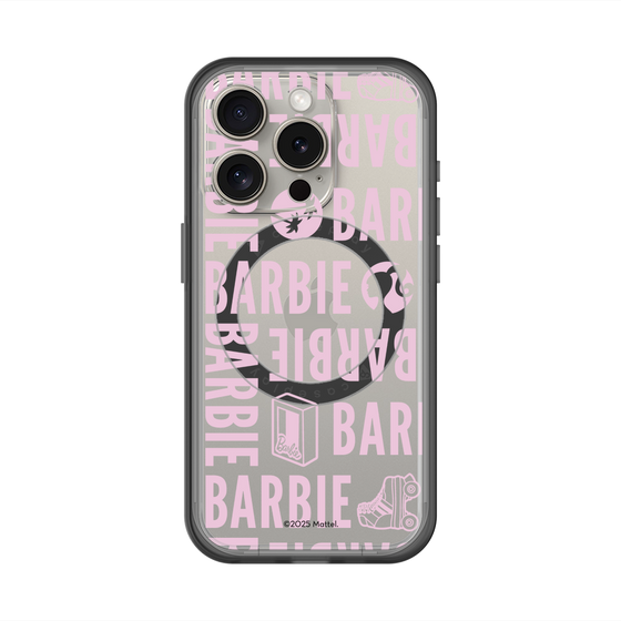 スリムプロテクションプレミアムケース with MagSafe［ Barbie - ロゴパターン3 - クリア ］