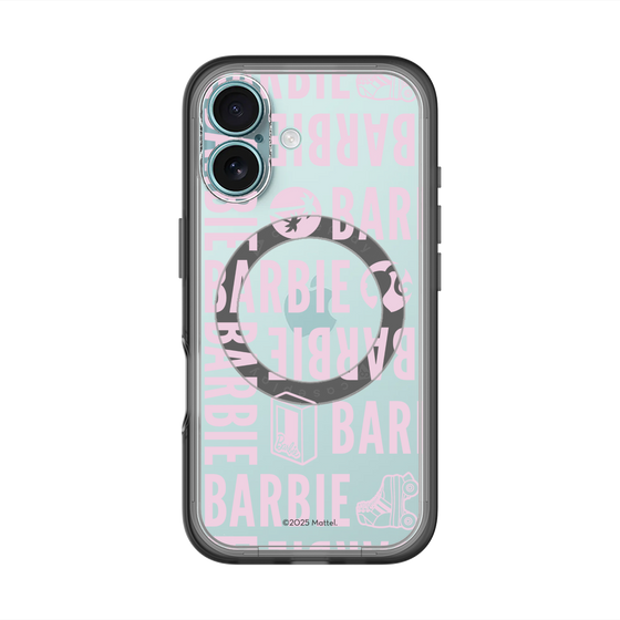 スリムプロテクションプレミアムケース with MagSafe［ Barbie - ロゴパターン3 - クリア ］