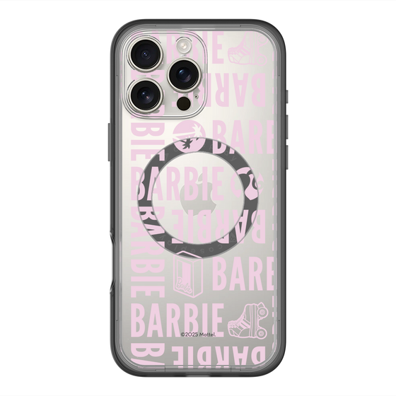 スリムプロテクションプレミアムケース with MagSafe［ Barbie - ロゴパターン3 - クリア ］