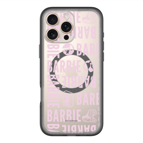 スリムプロテクションプレミアムケース with MagSafe［ Barbie - ロゴパターン3 - クリア ］